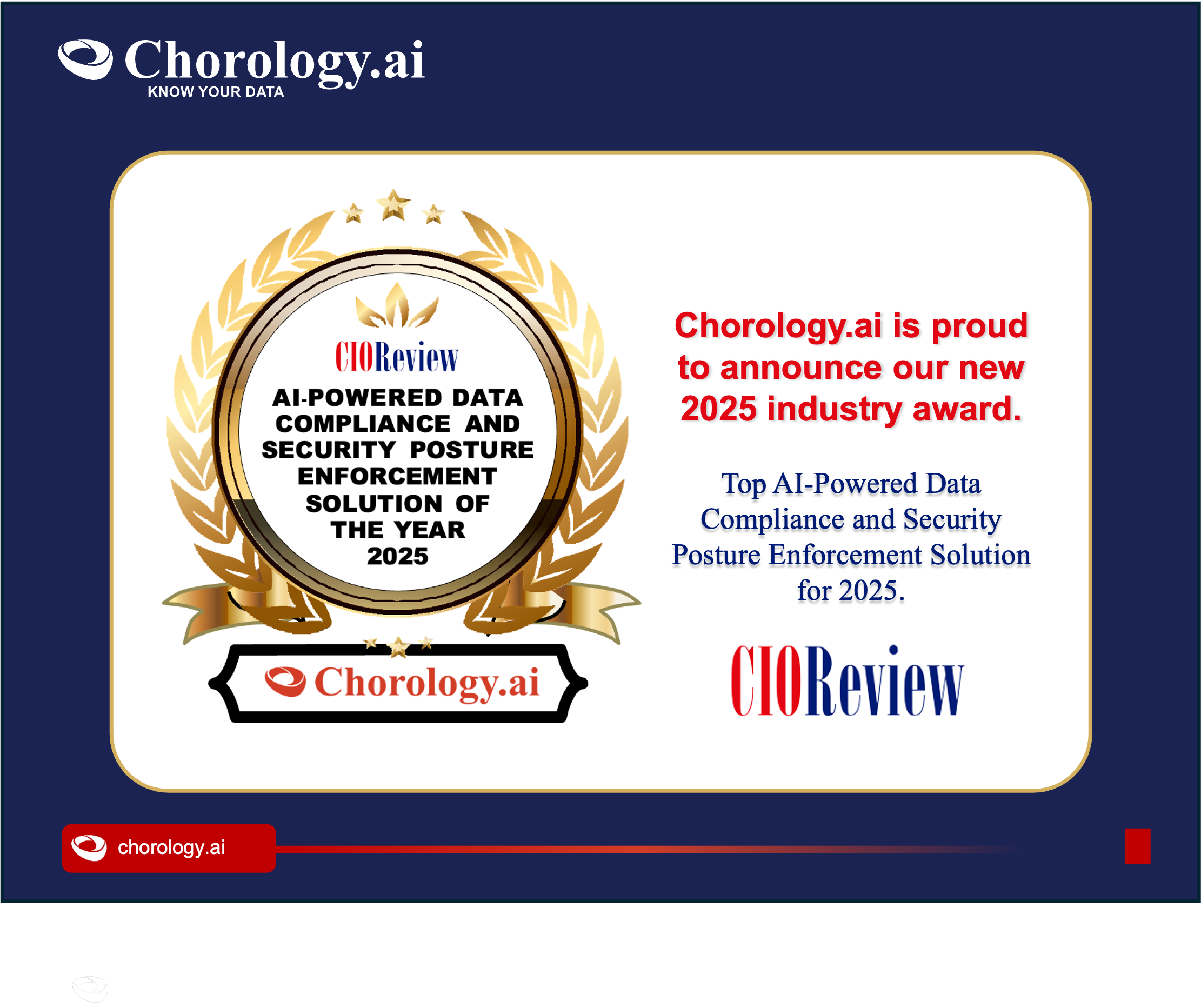 CIO Review awards Chorology.ai for Top AI-powered Compliance Solution in 2025
